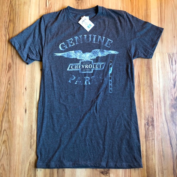 NEW Chevrolet Genuine Parts Eagle Logo Tee Shirt Small Gray Men’s - Picture 2 of 15